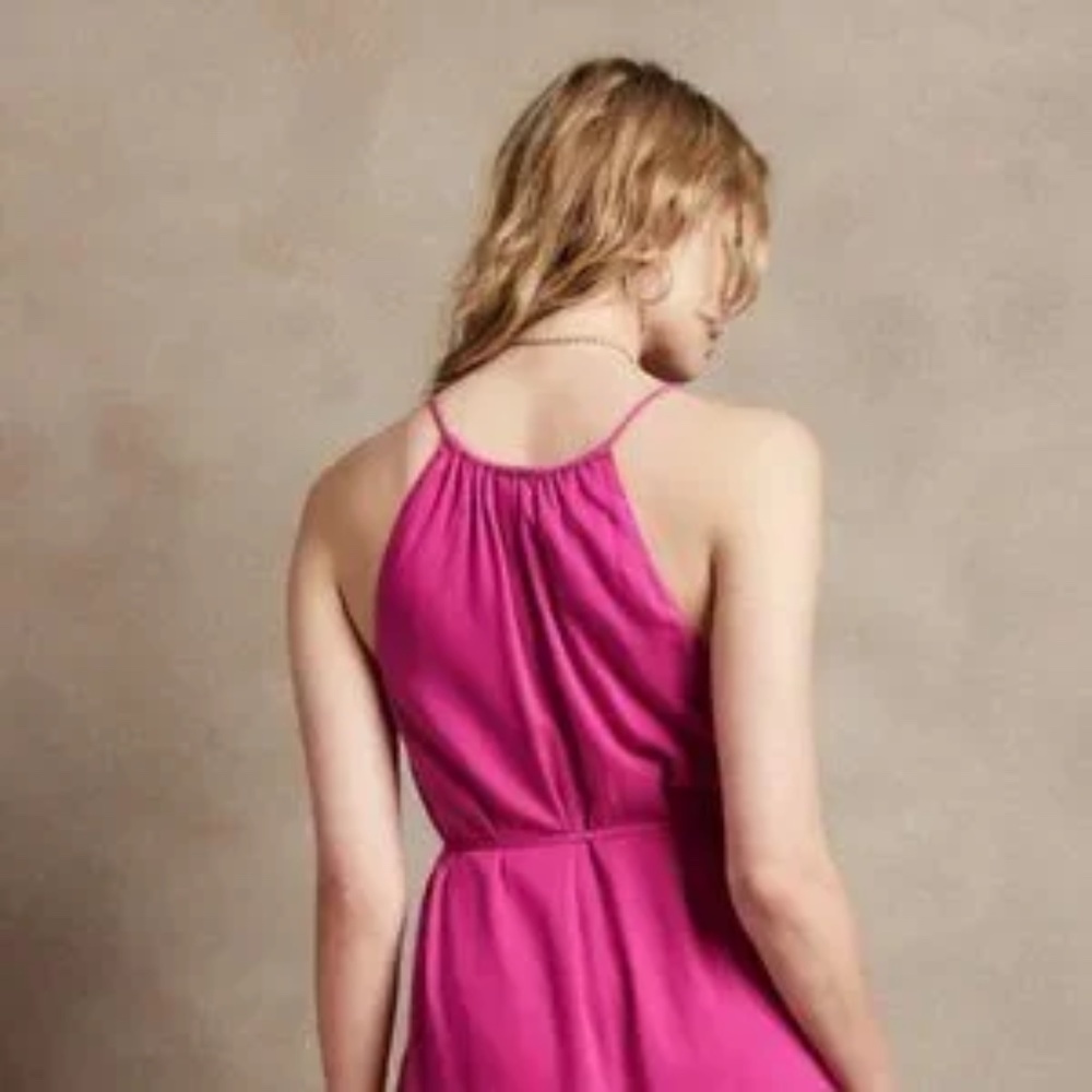 Banana Republic Halter Flouncy Maxi Dress in BLACK NWT - Picture 7 of 8